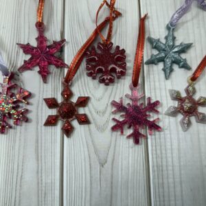 Zestaw brokatowych śnieżynek